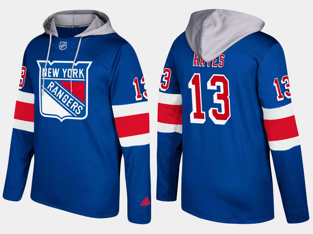 Men NHL New York rangers 13 kevin hayes blue hoodie